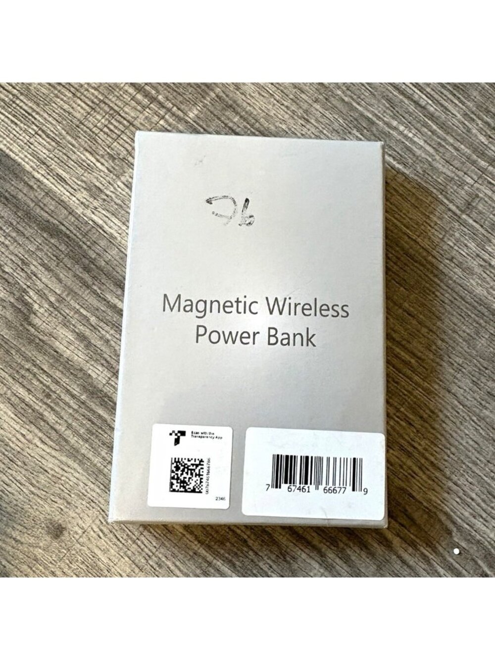Slim Magnetic Wireless Power Bank USB-C Type-C Portable Charger, White + Cable